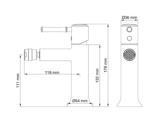 Смеситель для биде Wonzon & Woghand Tor WW-88016073-MB цвет Черный матовый