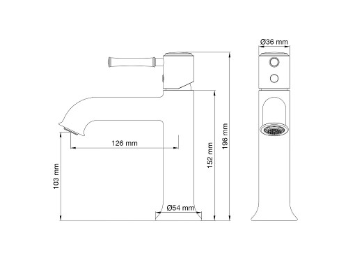 Смеситель для раковины Wonzon & Woghand Tor WW-88018073-MB цвет Черный матовый