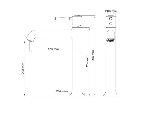 Смеситель для раковины Wonzon & Woghand Tor WW-88019073-BG цвет Брашированное золото