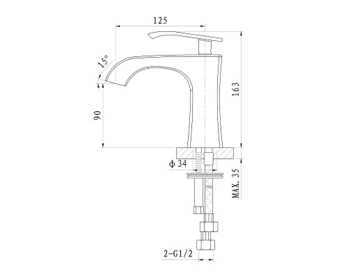 Смеситель для раковины Wonzon & Woghand Triumph WW-561101-CR цвет Хром