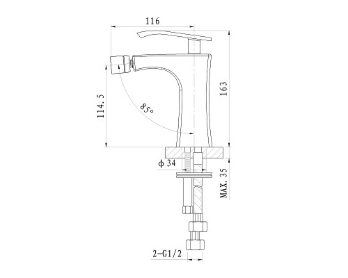 Смеситель для биде Wonzon & Woghand Triumph WW-565001-CR цвет Хром