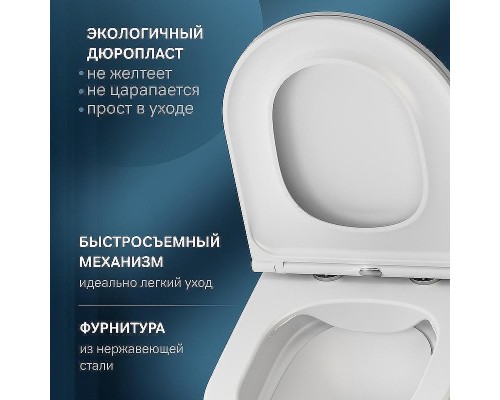 Унитаз AM.PM Func FlashClean C8F1700MWSC подвесной Белый матовый с сиденьем Микролифт