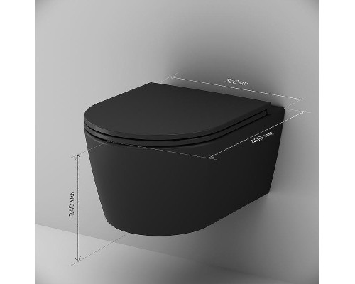 Унитаз AM.PM Func FlashClean C8F1700MBSC подвесной Черный матовый с сиденьем Микролифт