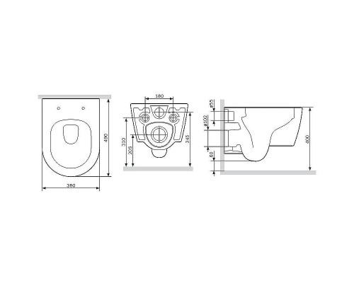Унитаз AM.PM Func FlashClean C8F1700MBSC подвесной Черный матовый с сиденьем Микролифт