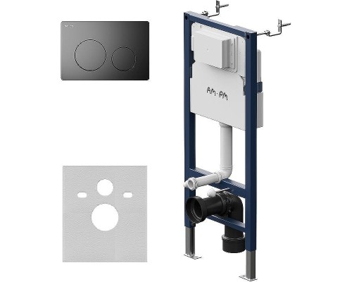 Комплект унитаза с инсталляцией AM.PM Func FlashClean IS90138.8F1701 с сиденьем Микролифт и Черной матовой клавишей смыва