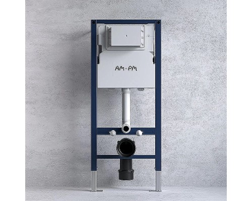 Комплект унитаза с инсталляцией AM.PM Func FlashClean IS90138.8F1701 с сиденьем Микролифт и Черной матовой клавишей смыва