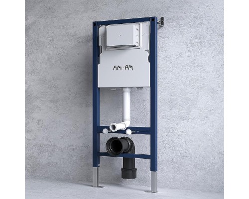 Комплект унитаза с инсталляцией AM.PM Func FlashClean IS90151.8F1701 с сиденьем Микролифт и клавишей смыва Хром глянцевый