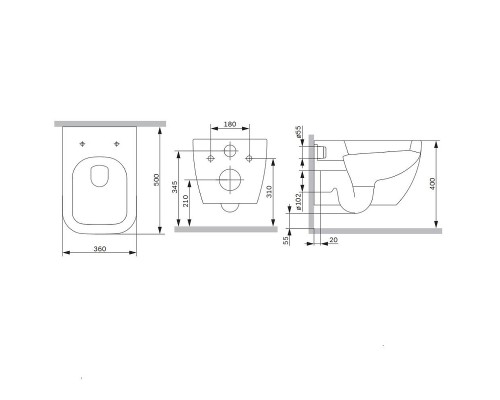 Унитаз AM.PM Gem C901901SC подвесной цвет Белый с сиденьем Микролифт