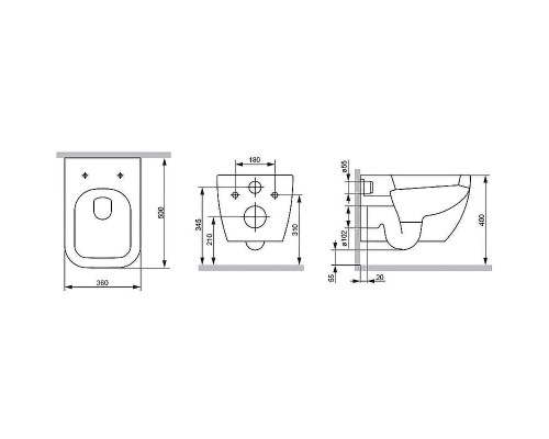 Унитаз AM.PM Gem FlashClean C901701SC подвесной с сиденьем Микролифт