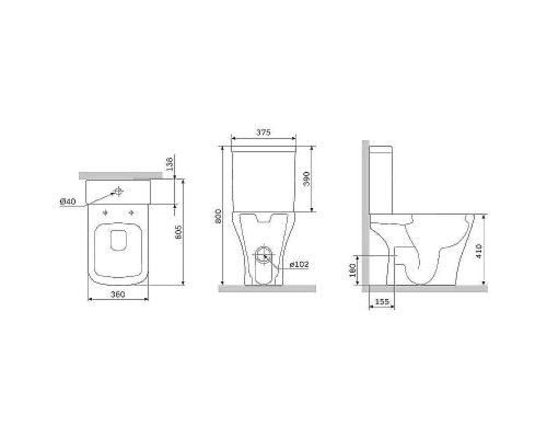 Унитаз компакт AM.PM Gem C908601SC с бачком и сиденьем Микролифт