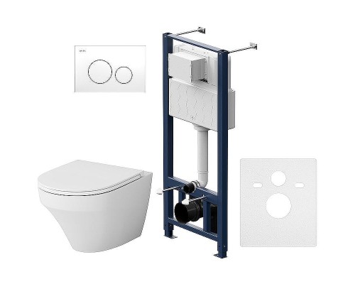 Комплект унитаза с инсталляцией AM.PM Inspire FlashClean IS49001.501700 с сиденьем Микролифт и Белой клавишей смыва