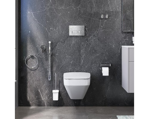 Комплект унитаза с инсталляцией AM.PM Inspire 2.0 CK50GD с сиденьем Микролифт с клавишей смыва Хром с гигиеническим душем и аксессуарами для ванной комнаты