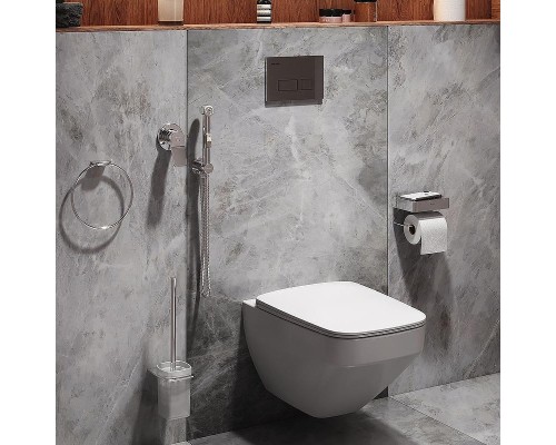 Комплект унитаза с инсталляцией AM.PM Inspire 2.0 CK50GD с сиденьем Микролифт с клавишей смыва Хром с гигиеническим душем и аксессуарами для ванной комнаты