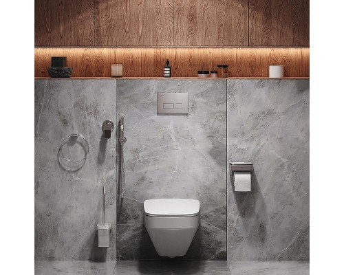 Комплект унитаза с инсталляцией AM.PM Inspire 2.0 CK50GD с сиденьем Микролифт с клавишей смыва Хром с гигиеническим душем и аксессуарами для ванной комнаты