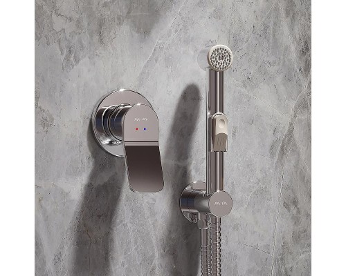 Комплект унитаза с инсталляцией AM.PM Inspire 2.0 CK50GD с сиденьем Микролифт с клавишей смыва Хром с гигиеническим душем и аксессуарами для ванной комнаты