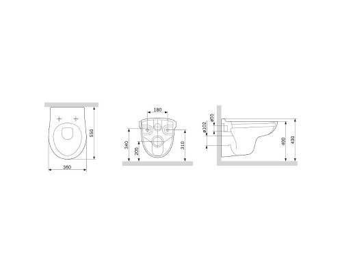 Унитаз AM.PM Joy C851700SC подвесной Белый с сиденьем Микролифт