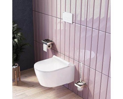 Комплект унитаза с инсталляцией AM.PM Jupiter IS110151.DX77C1700 с сиденьем Микролифт и клавишей смыва Хром глянцевый