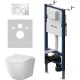 Комплект унитаза с инсталляцией AM.PM Like IS90101.801900 с сиденьем Микролифт и Белой глянцевой клавишей смыва
