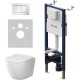 Комплект унитаза с инсталляцией AM.PM Like IS90201.801900 с сиденьем Микролифт и Белой глянцевой клавишей смыва