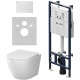 Комплект унитаза с инсталляцией AM.PM Like IS100101.801900 с сиденьем Микролифт и Белой глянцевой клавишей смыва