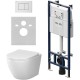 Комплект унитаза с инсталляцией AM.PM Like IS100201.801900 с сиденьем Микролифт и Белой глянцевой клавишей смыва