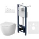 Комплект унитаза с инсталляцией AM.PM Like IS49001.801900 с сиденьем Микролифт и Белой глянцевой клавишей смыва