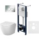 Комплект унитаза с инсталляцией AM.PM Like IS49051.801900 с сиденьем Микролифт и клавишей смыва Хром глянцевый