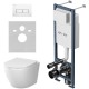 Комплект унитаза с инсталляцией AM.PM Like IS110301.801900 с сиденьем Микролифт и Белой глянцевой клавишей смыва