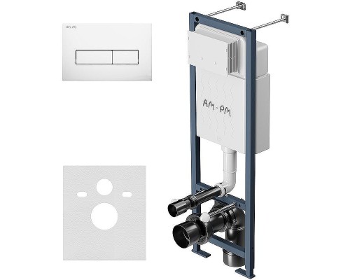 Комплект унитаза с инсталляцией AM.PM Like IS110301.801900 с сиденьем Микролифт и Белой глянцевой клавишей смыва