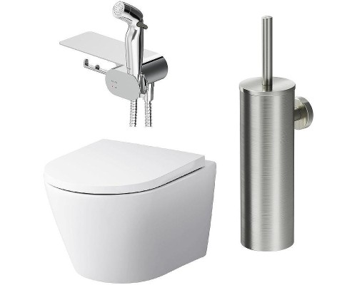 Унитаз AM.PM Sense FlashClean CK74H0403W подвесной с гигиеническим душем и ершиком с сиденьем Микролифт