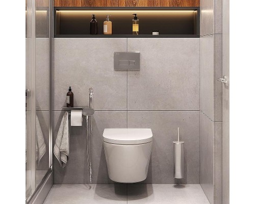 Унитаз AM.PM Sense FlashClean CK74H0403W подвесной с гигиеническим душем и ершиком с сиденьем Микролифт