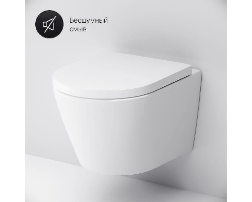 Унитаз AM.PM Sense FlashClean CK74H0403W подвесной с гигиеническим душем и ершиком с сиденьем Микролифт