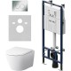 Комплект унитаза с инсталляцией AM.PM Sense FlashClean IS100151.741701 с сиденьем Микролифт и клавишей смыва Хром глянцевый