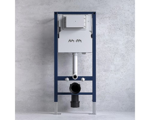 Комплект унитаза с инсталляцией AM.PM Sense FlashClean IS90201.741701 с сиденьем Микролифт и Белой глянцевой клавишей смыва