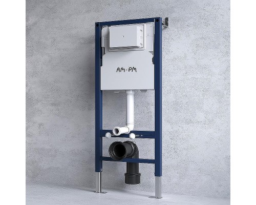 Комплект унитаза с инсталляцией AM.PM Sense FlashClean IS90201.741701 с сиденьем Микролифт и Белой глянцевой клавишей смыва