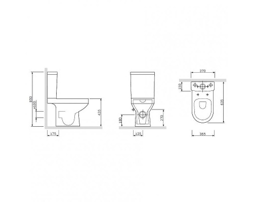Унитаз компакт AM.PM Spirit C708600SC с бачком и сиденьем Микролифт