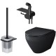 Унитаз AM.PM Spirit V2.0 FlashClean CK70H1103B подвесной с гигиеническим душем и ершиком цвет Черный матовый с сиденьем Микролифт