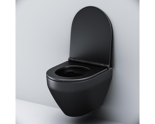Унитаз AM.PM Spirit V2.0 FlashClean CK70H1103B подвесной с гигиеническим душем и ершиком цвет Черный матовый с сиденьем Микролифт