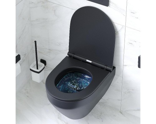 Унитаз AM.PM Spirit V2.0 FlashClean CK70H1103B подвесной с гигиеническим душем и ершиком цвет Черный матовый с сиденьем Микролифт