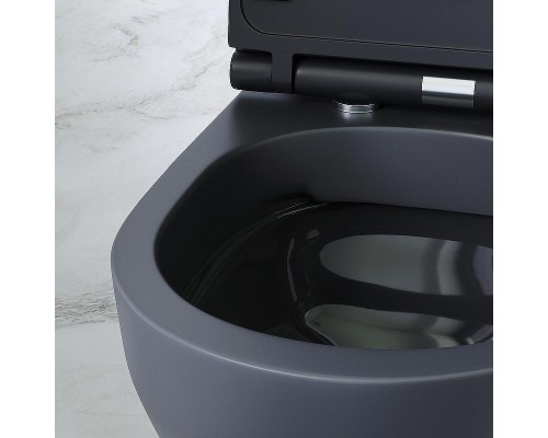 Унитаз AM.PM Spirit V2.0 FlashClean CK70H1103B подвесной с гигиеническим душем и ершиком цвет Черный матовый с сиденьем Микролифт