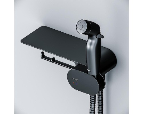 Унитаз AM.PM Spirit V2.0 FlashClean CK70H1103B подвесной с гигиеническим душем и ершиком цвет Черный матовый с сиденьем Микролифт