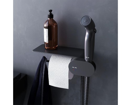 Унитаз AM.PM Spirit V2.0 FlashClean CK70H1103B подвесной с гигиеническим душем и ершиком цвет Черный матовый с сиденьем Микролифт