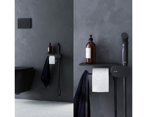 Унитаз AM.PM Spirit V2.0 FlashClean CK70H1103B подвесной с гигиеническим душем и ершиком цвет Черный матовый с сиденьем Микролифт