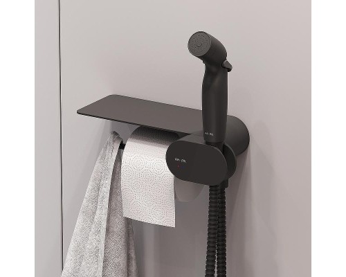 Унитаз AM.PM Spirit V2.0 FlashClean CK70H1103B подвесной с гигиеническим душем и ершиком цвет Черный матовый с сиденьем Микролифт