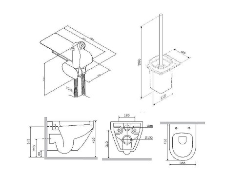 Унитаз AM.PM Spirit V2.0 FlashClean CK70H1103B подвесной с гигиеническим душем и ершиком цвет Черный матовый с сиденьем Микролифт