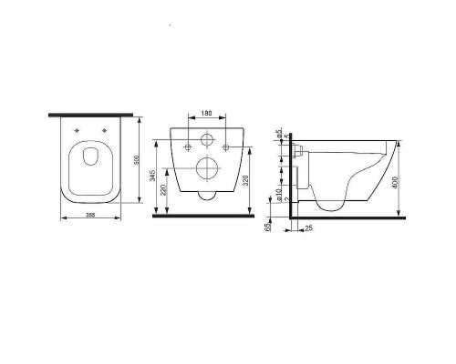 Унитаз AM.PM Spirit V2.0 Square FlashClean C701701SC подвесной с сиденьем микролифт