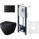 Комплект унитаза с инсталляцией AM.PM Spirit V2.0 FlashClean IS47038.701700MB Черный матовый с сиденьем Микролифт и Черной матовой клавишей смыва
