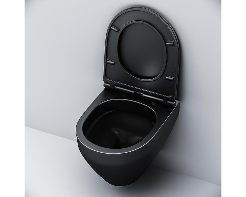 Комплект унитаза с инсталляцией AM.PM Spirit V2.0 FlashClean IS47038.701700MB Черный матовый с сиденьем Микролифт и Черной матовой клавишей смыва