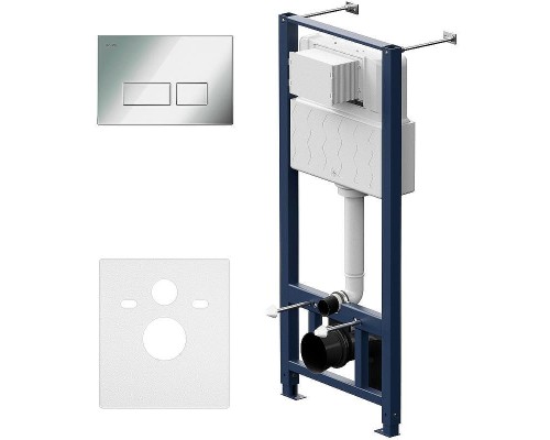 Комплект унитаза с инсталляцией AM.PM Spirit V2.0 FlashClean IS47051.701700MB Черный матовый с сиденьем Микролифт и клавишей смыва Хром глянцевый