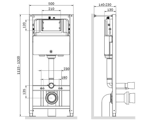 Комплект унитаза с инсталляцией AM.PM Spirit V2.0 FlashClean IS47051.701700MB Черный матовый с сиденьем Микролифт и клавишей смыва Хром глянцевый